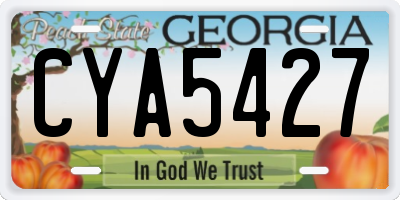 GA license plate CYA5427