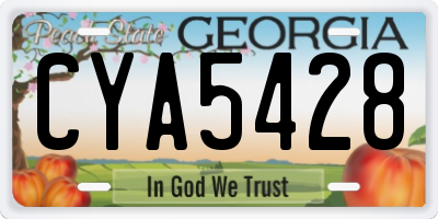 GA license plate CYA5428