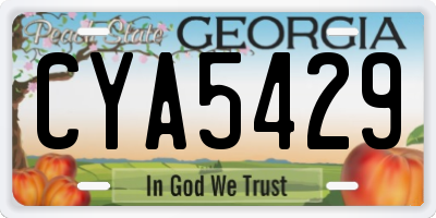 GA license plate CYA5429