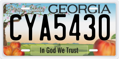GA license plate CYA5430