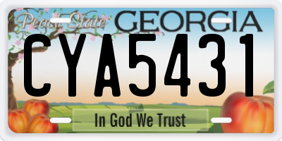 GA license plate CYA5431