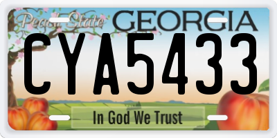 GA license plate CYA5433