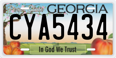 GA license plate CYA5434