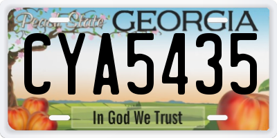 GA license plate CYA5435