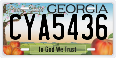 GA license plate CYA5436