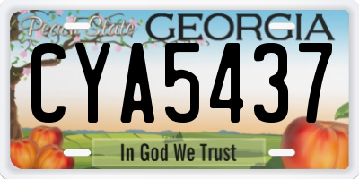 GA license plate CYA5437