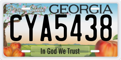 GA license plate CYA5438