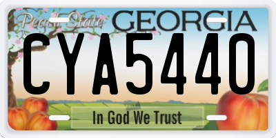 GA license plate CYA5440