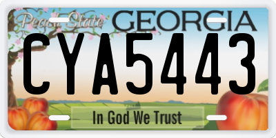 GA license plate CYA5443