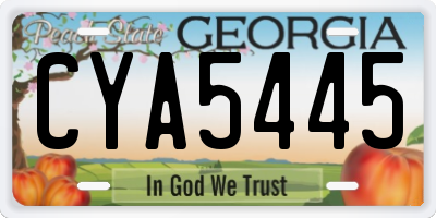 GA license plate CYA5445