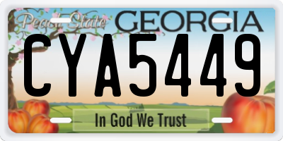 GA license plate CYA5449
