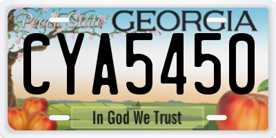 GA license plate CYA5450