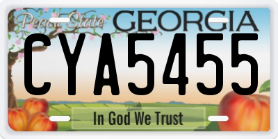 GA license plate CYA5455