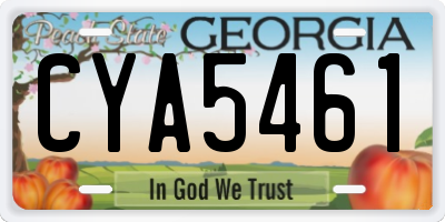 GA license plate CYA5461