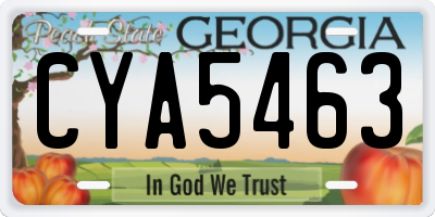 GA license plate CYA5463