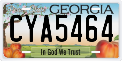 GA license plate CYA5464