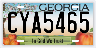 GA license plate CYA5465
