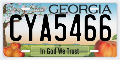 GA license plate CYA5466