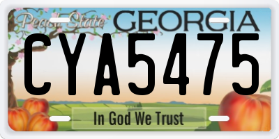 GA license plate CYA5475