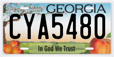 GA license plate CYA5480