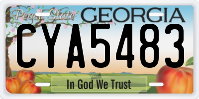 GA license plate CYA5483
