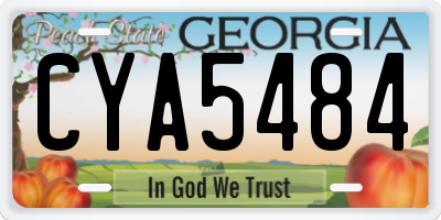 GA license plate CYA5484