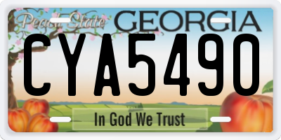 GA license plate CYA5490