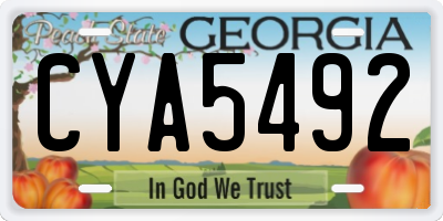 GA license plate CYA5492