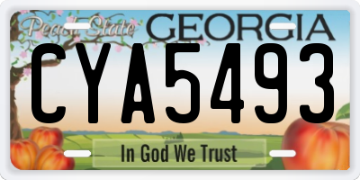 GA license plate CYA5493