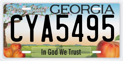 GA license plate CYA5495