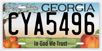 GA license plate CYA5496