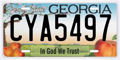 GA license plate CYA5497
