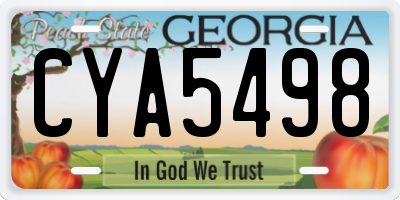 GA license plate CYA5498
