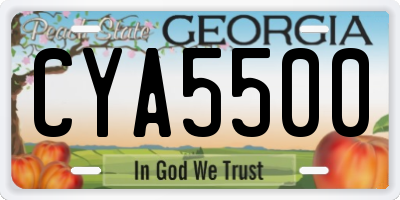 GA license plate CYA5500