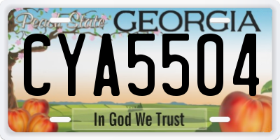GA license plate CYA5504