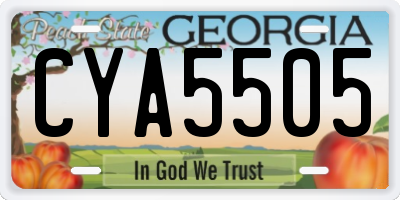 GA license plate CYA5505