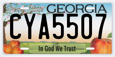 GA license plate CYA5507