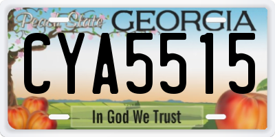 GA license plate CYA5515