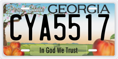 GA license plate CYA5517