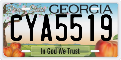 GA license plate CYA5519