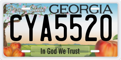 GA license plate CYA5520