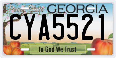 GA license plate CYA5521