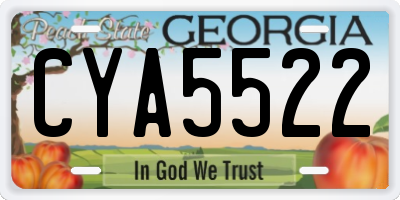 GA license plate CYA5522