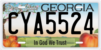 GA license plate CYA5524