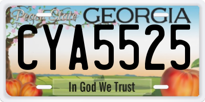 GA license plate CYA5525
