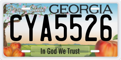 GA license plate CYA5526