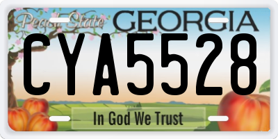 GA license plate CYA5528