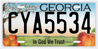 GA license plate CYA5534
