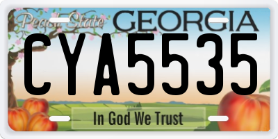 GA license plate CYA5535