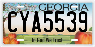 GA license plate CYA5539